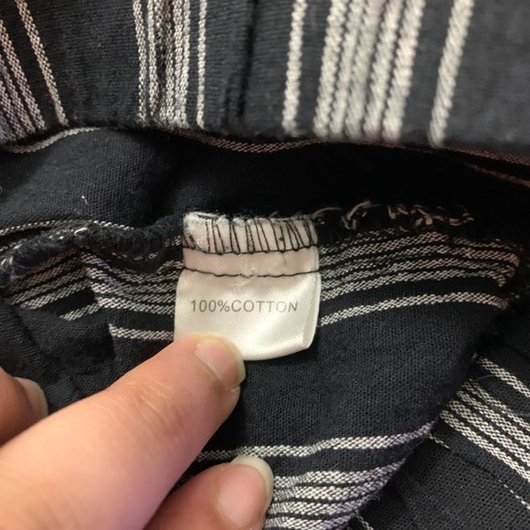 Brandy Melville High Rise Striped Tilden Pants Slim Straight Ankle Crop - Picture 8 of 11